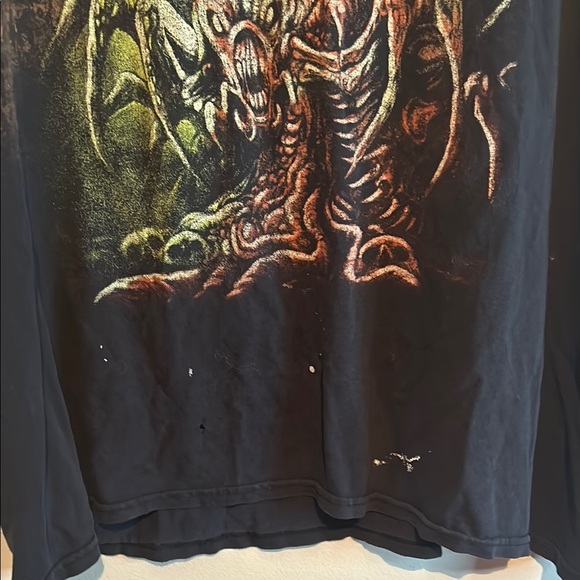Black Graphic T-Shirt with Monster Design - Picture 3 of 10